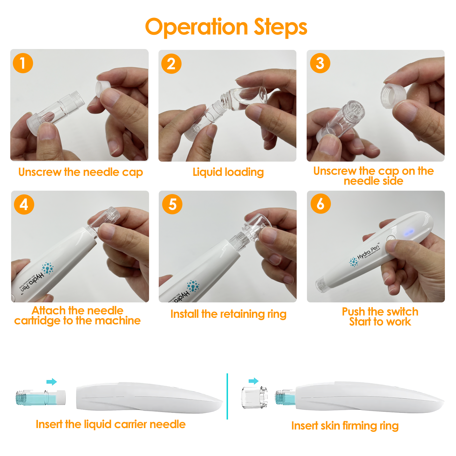 Dr. Pen Hydra Pen H2 Microneedling Pen with Serum Applicator 4 Cartridges