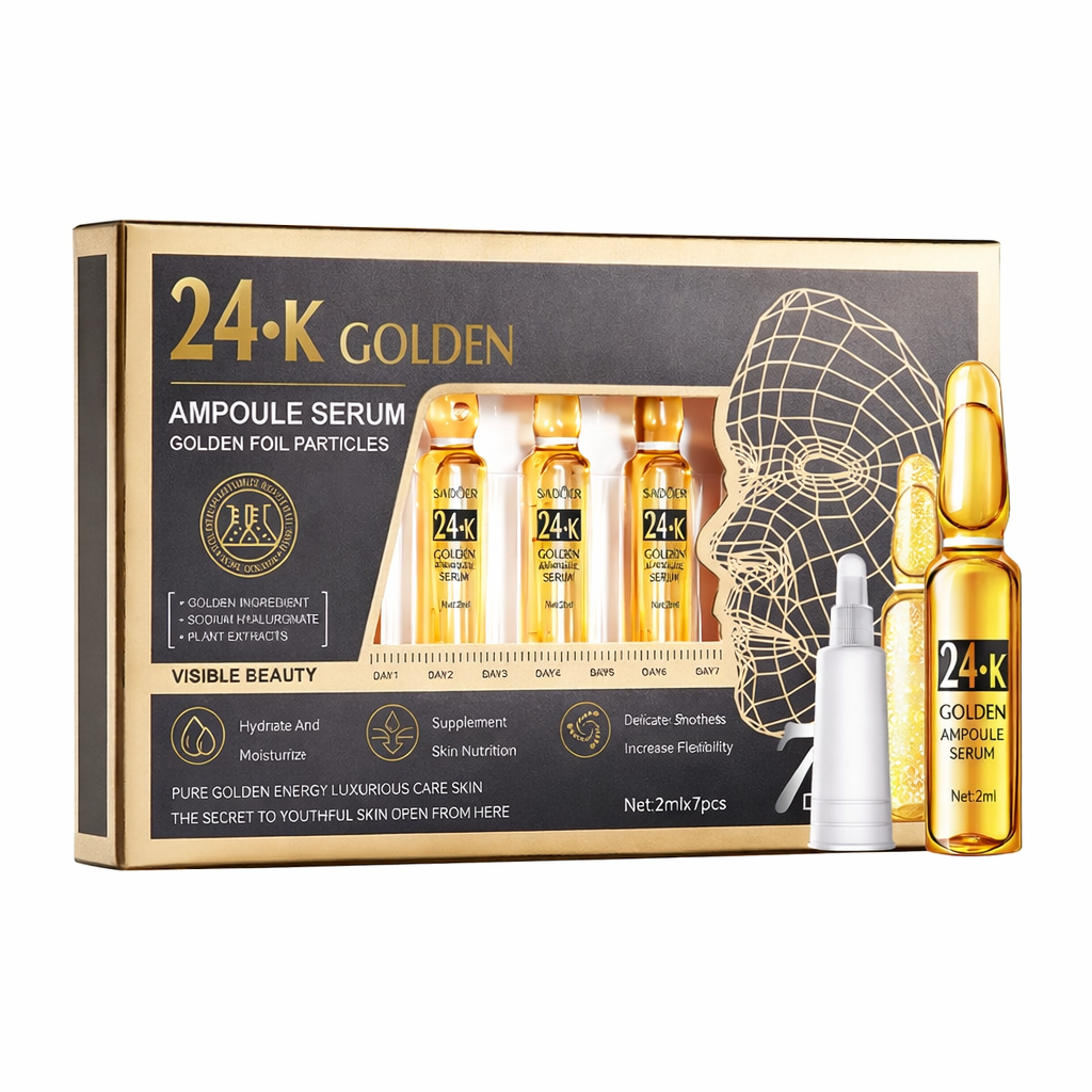 24K Golden Ampoule Serum Set – 7-Day Radiance Boost