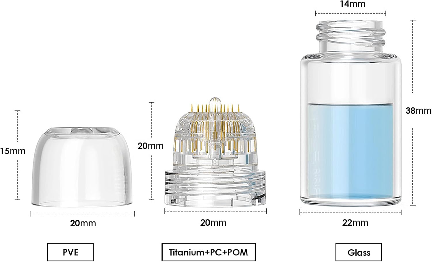 4PCS Hydra Needle 20 Replacement Cartridges Derma Stamp