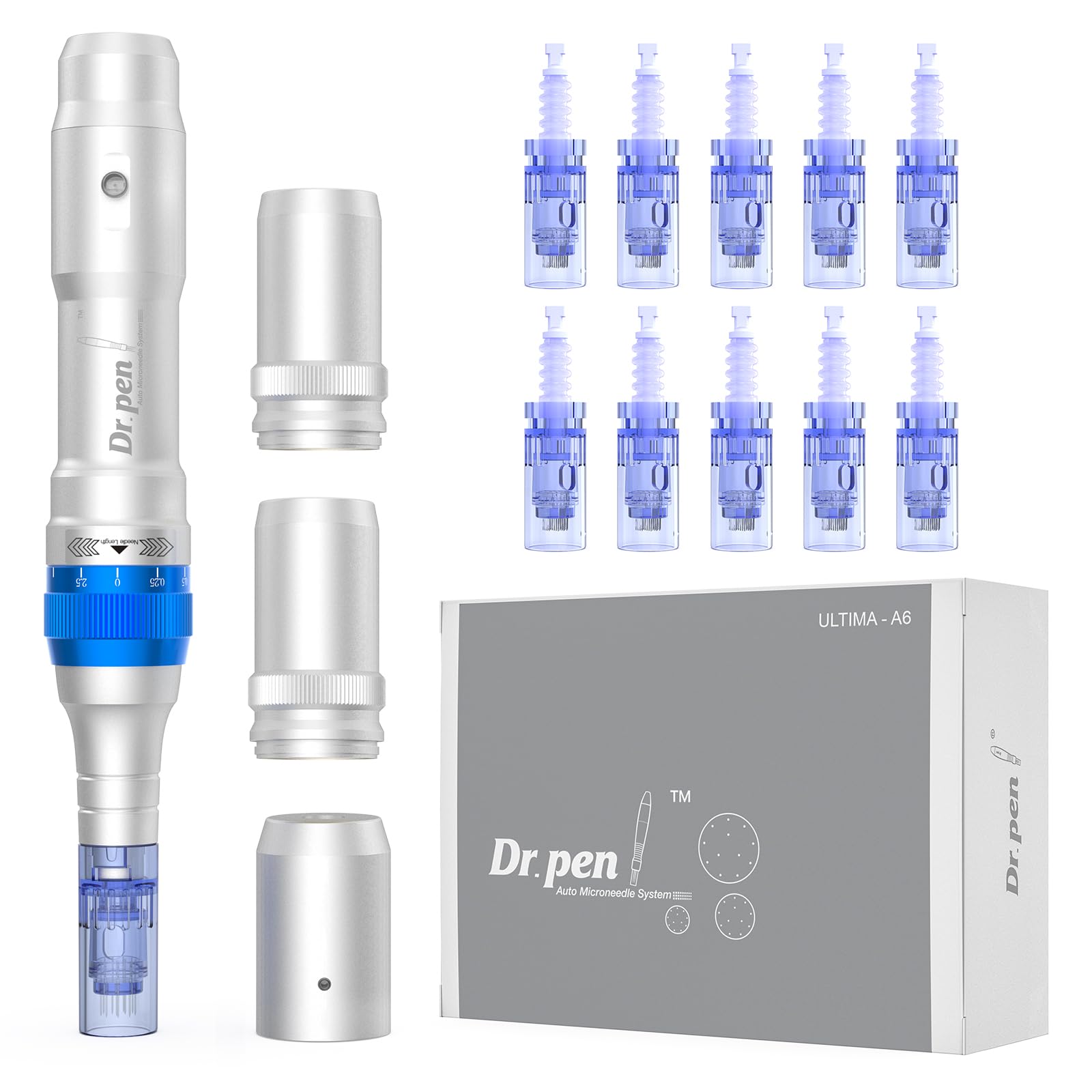 Dr.Pen A6 Professional Microneedling Pen with 10Pcs 12 Pin Cartridges