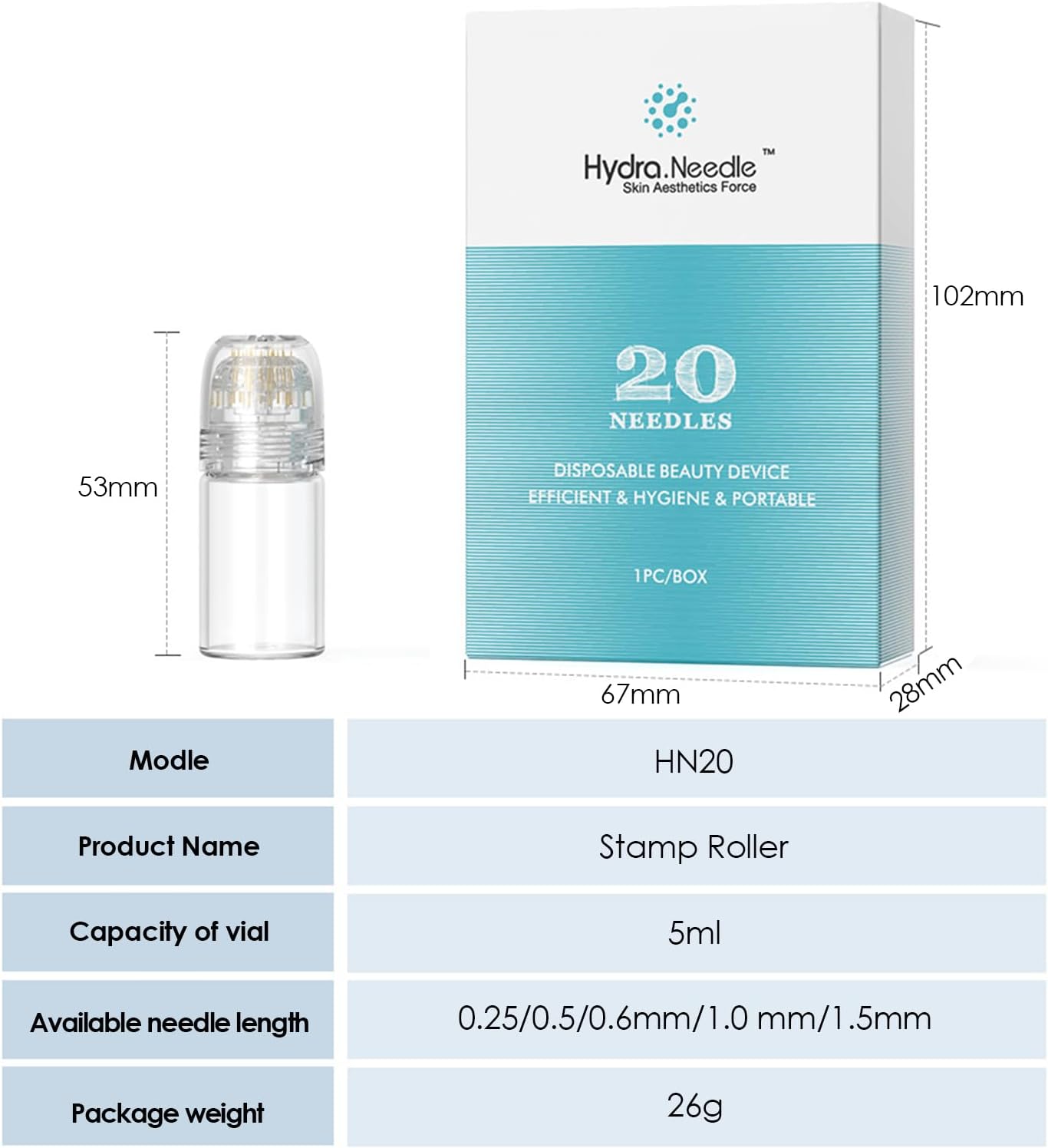 Hydra Needle 20 Derma Stamp Microneedling Pen