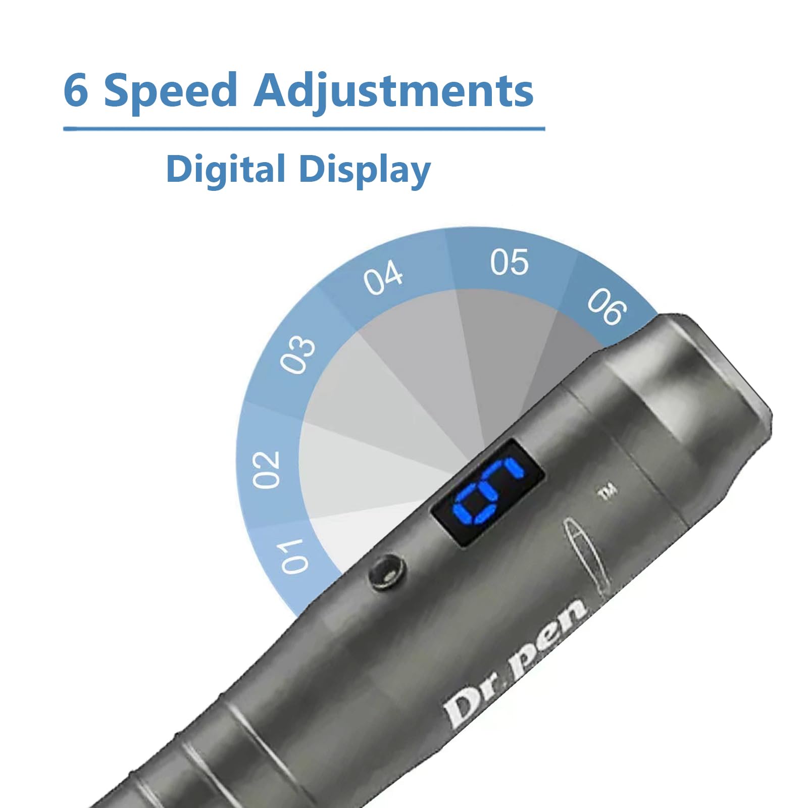 Dr. Pen Microneedling M8 with Battery and Digital Display With 10pcs Replacement Cartridges