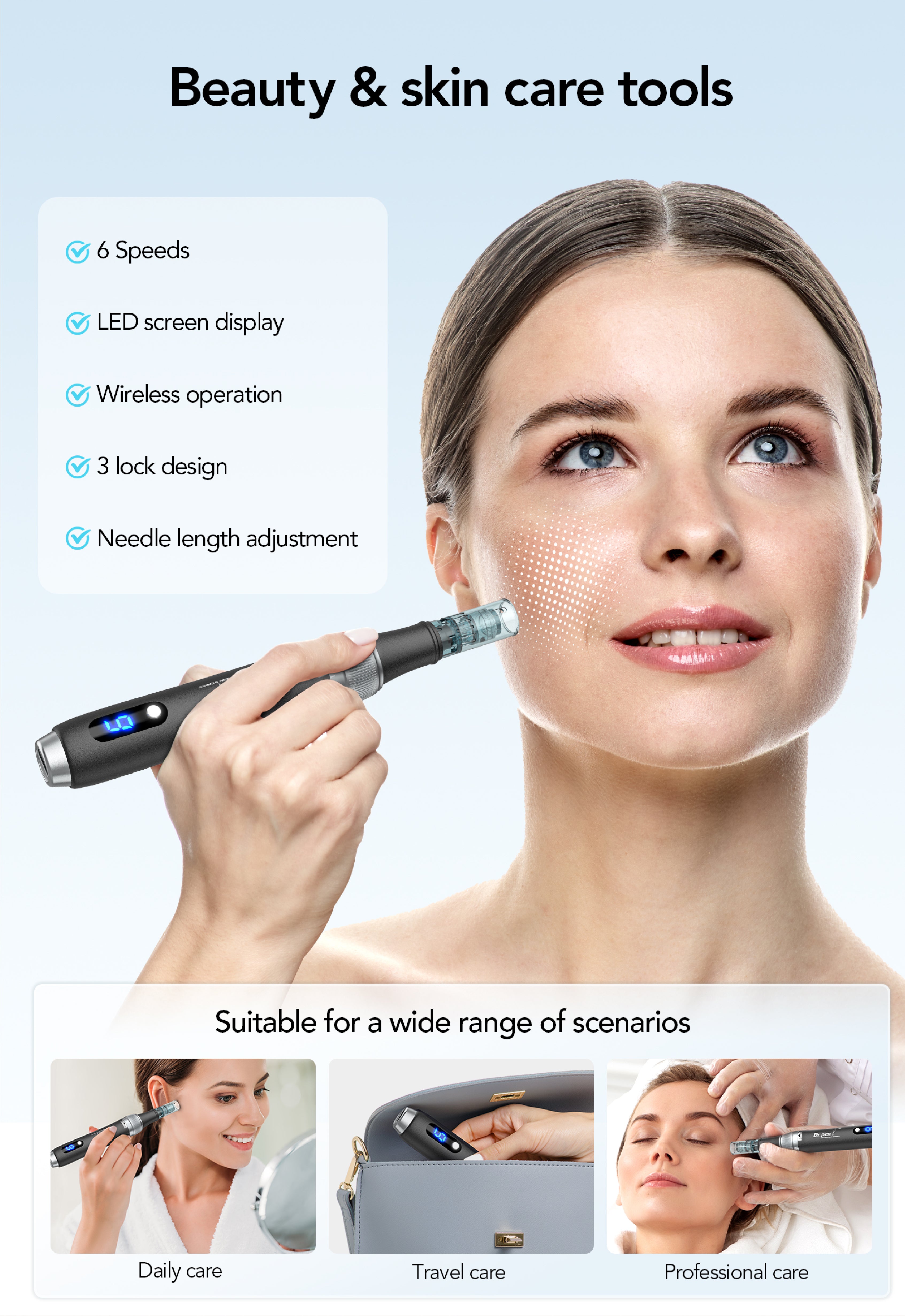 Dr. Pen M7S Microneedling Pen Complete Skincare Bundle (Pen + Serum + Facial Mask)