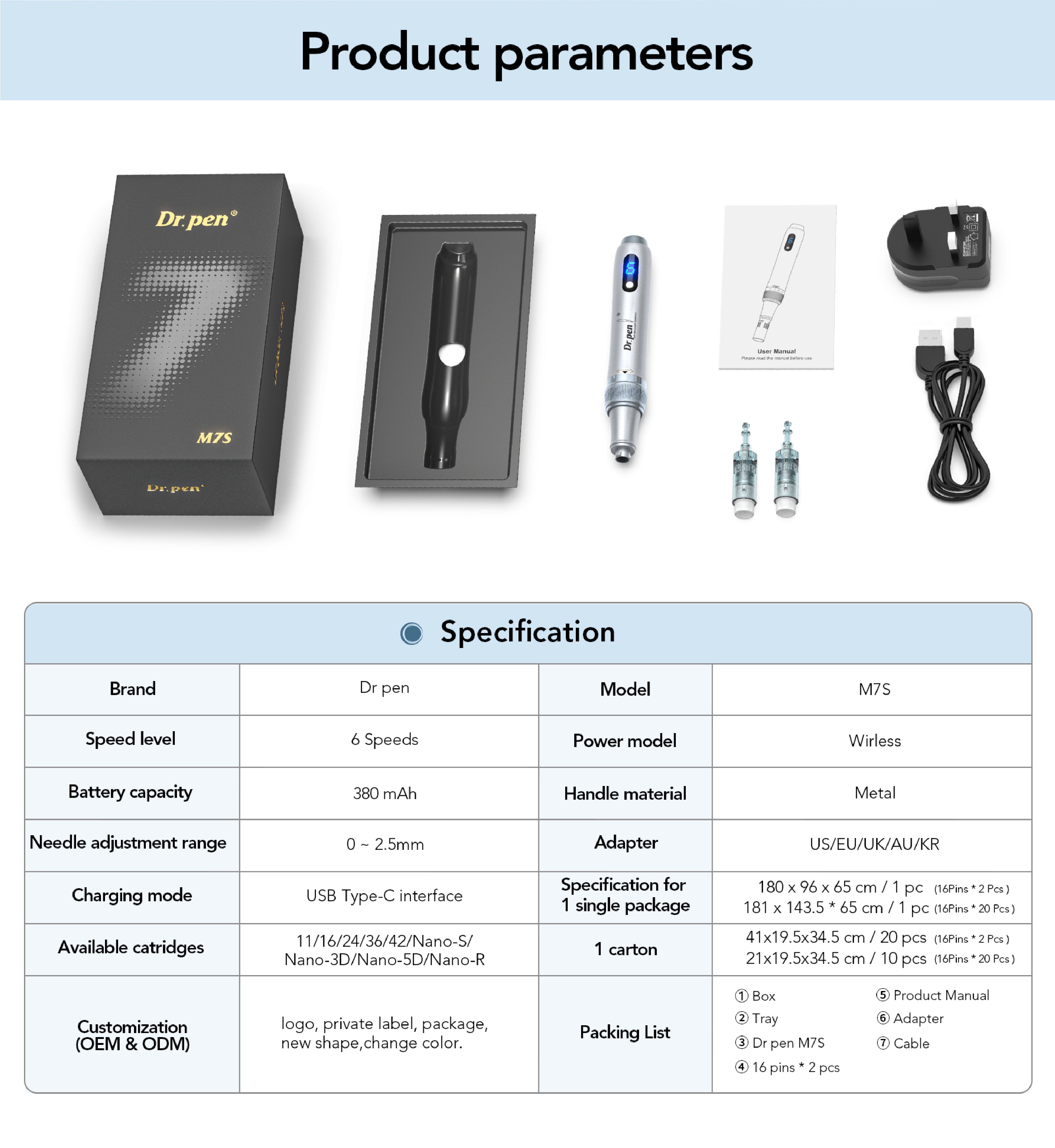 Dr Pen M7S Microneedling Pen Silver