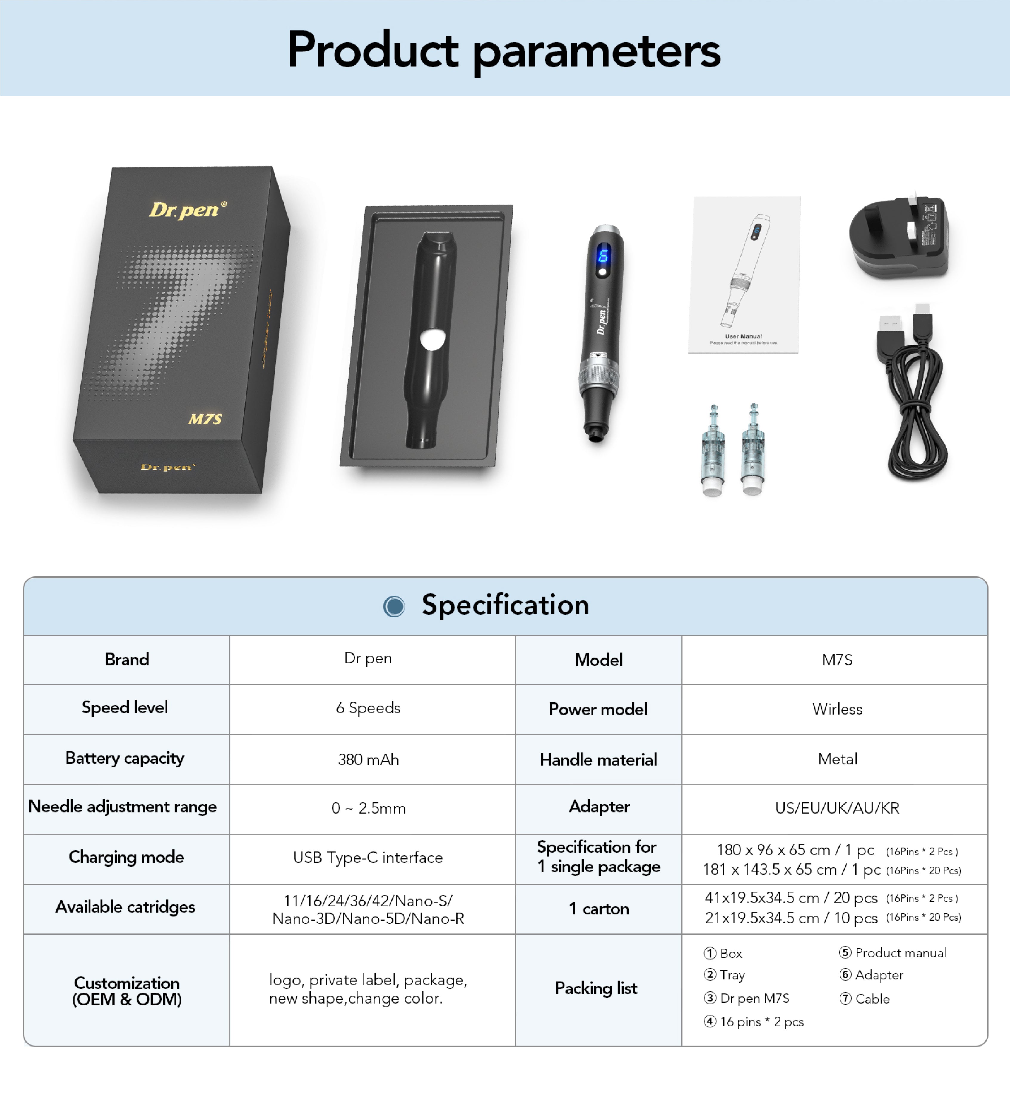 Dr Pen M7S Microneedling Pen Black