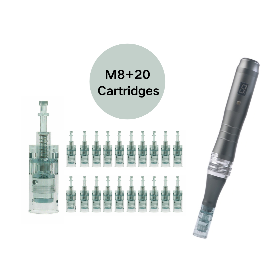 Dr. Pen Microneedling M8 with Battery and Digital Display With 20pcs Replacement Cartridges