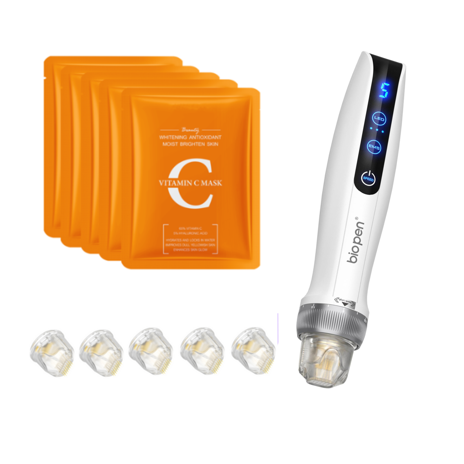 BIO PEN Q2 Microneedling and EMS Device Vitamin C Facial Mask Kit
