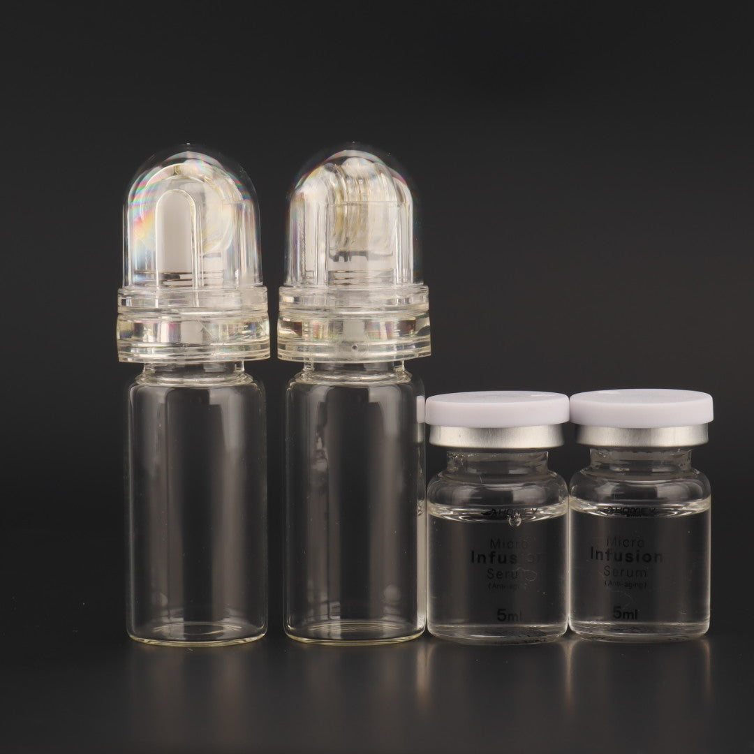 2pcs Hydra Needle 64 Derma Stamp 2 Bottles Microneedling Serum