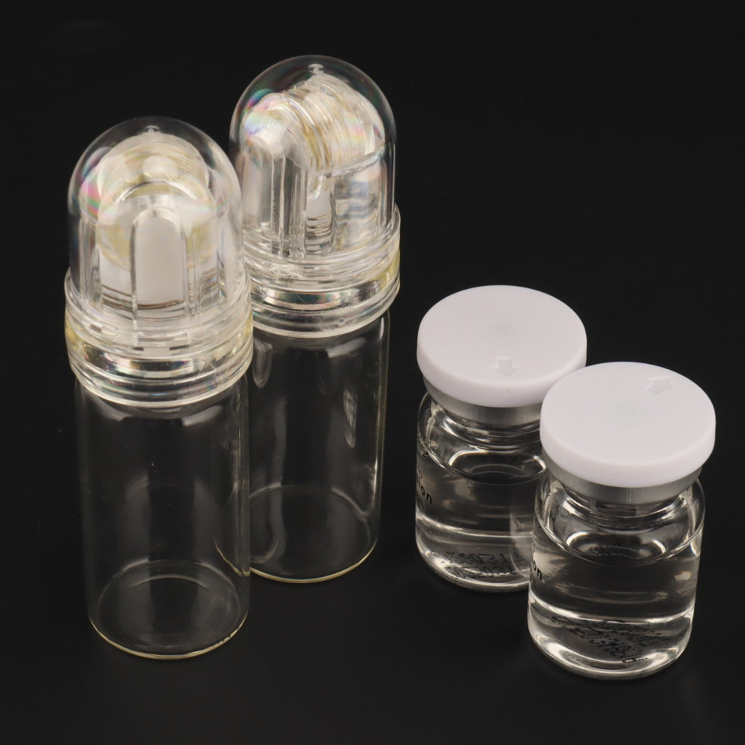 2pcs Hydra Needle 64 Derma Stamp 2 Bottles Microneedling Serum