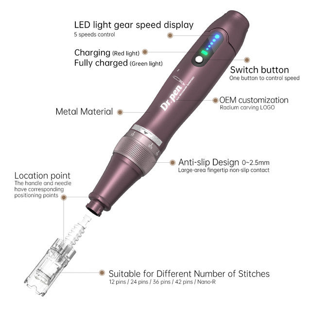 Dr.Pen A10 Wireless Microneedling Pen With 10 Replacement Cartridges