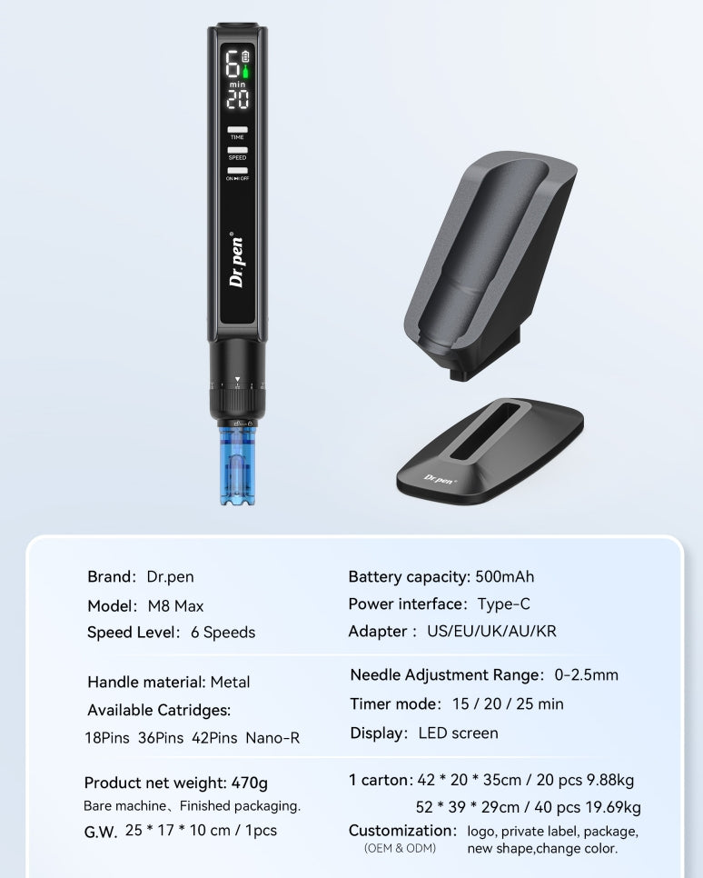 "NEW" Dr.pen M8 Max Microneedling Pen with Smart Timer