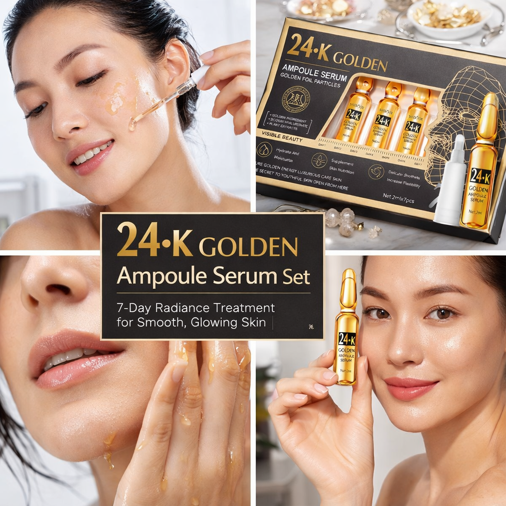 24K Golden Ampoule Serum Set – 7-Day Radiance Boost
