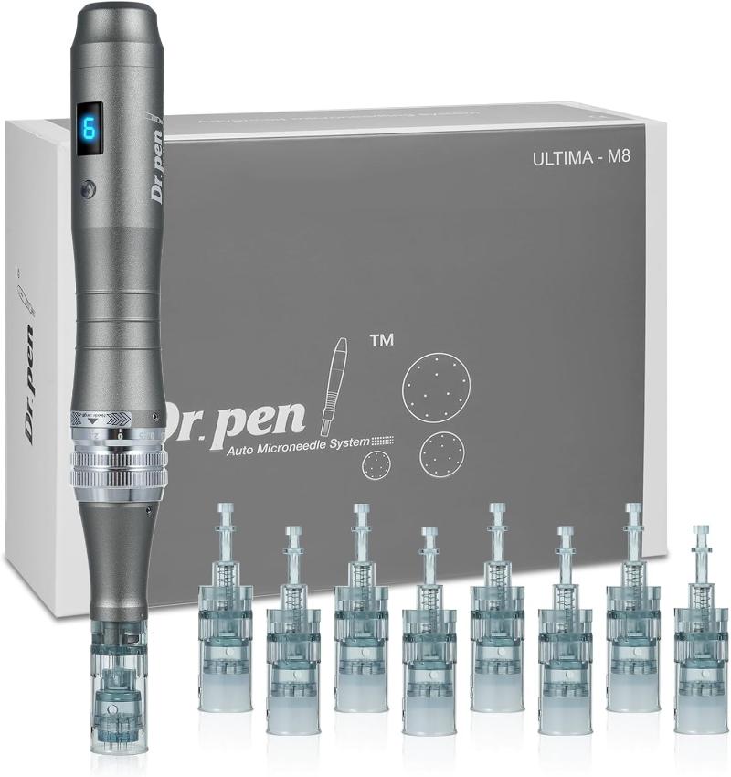 Dr. Pen Microneedling M8 with Battery and Digital Display With 10pcs Replacement Cartridges