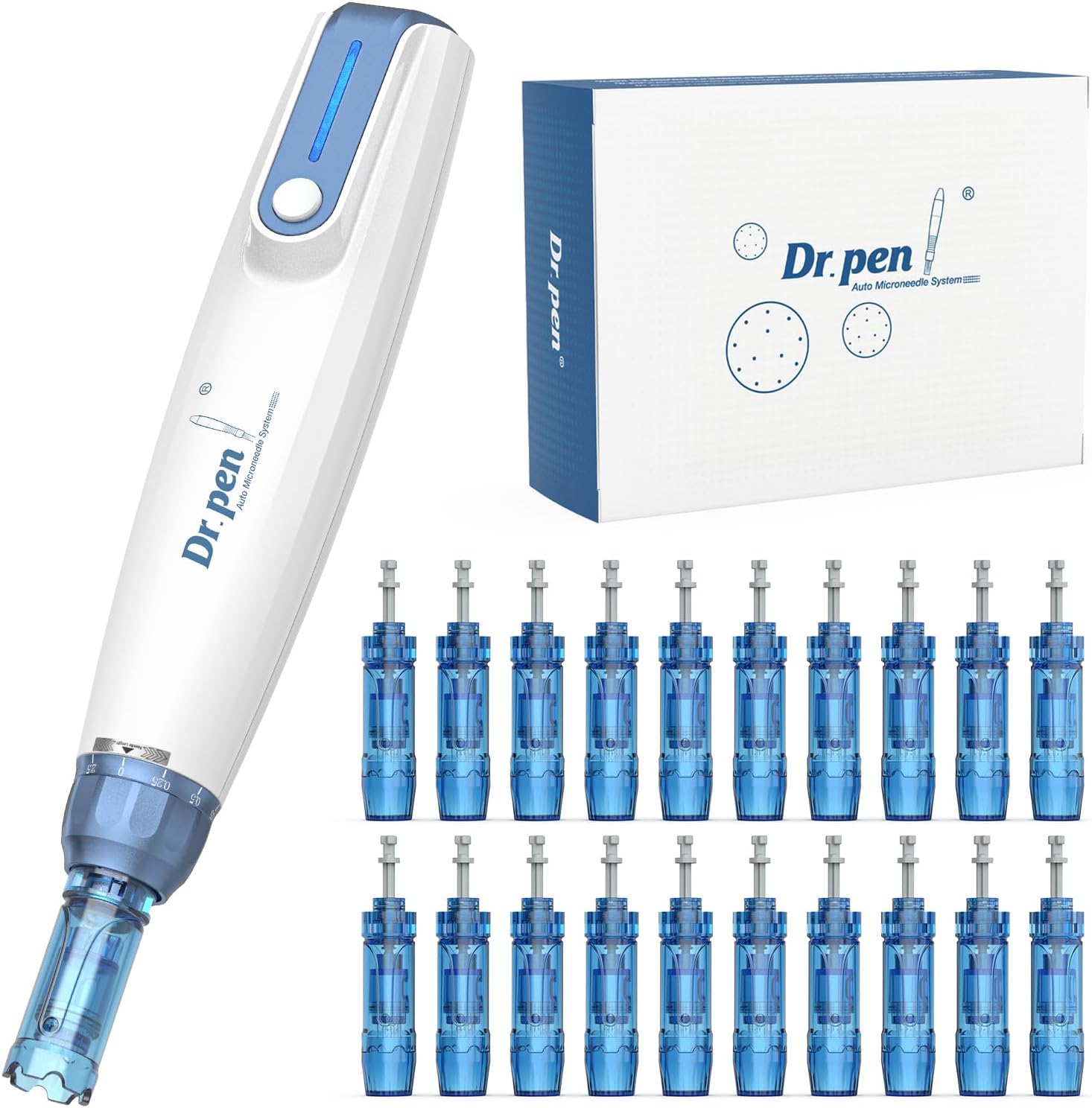 Dr.Pen A9 Microneedling Pen Kit Wireless Micro Needling Derma Pen for Face and Body 6 Speed Adajustable 20PCS Cartridges