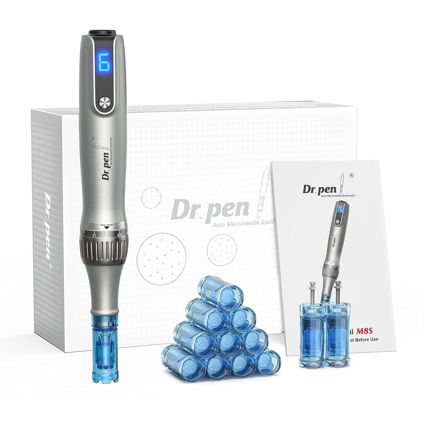 Dr. Pen M8S Microneedling Pen - Including 10 Pcs Replacement Cartridges