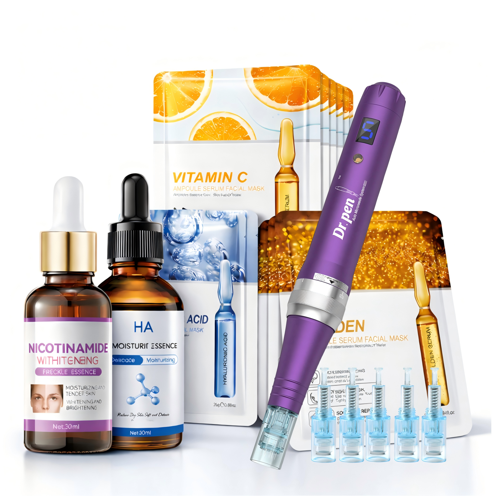 Dr. Pen Ultima X5 Microneedling Pen Complete Bundle Serum Facial Mask