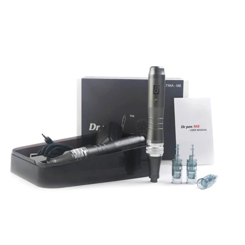 Dr. Pen Microneedling M8 with Battery and Digital Display With 10pcs Replacement Cartridges