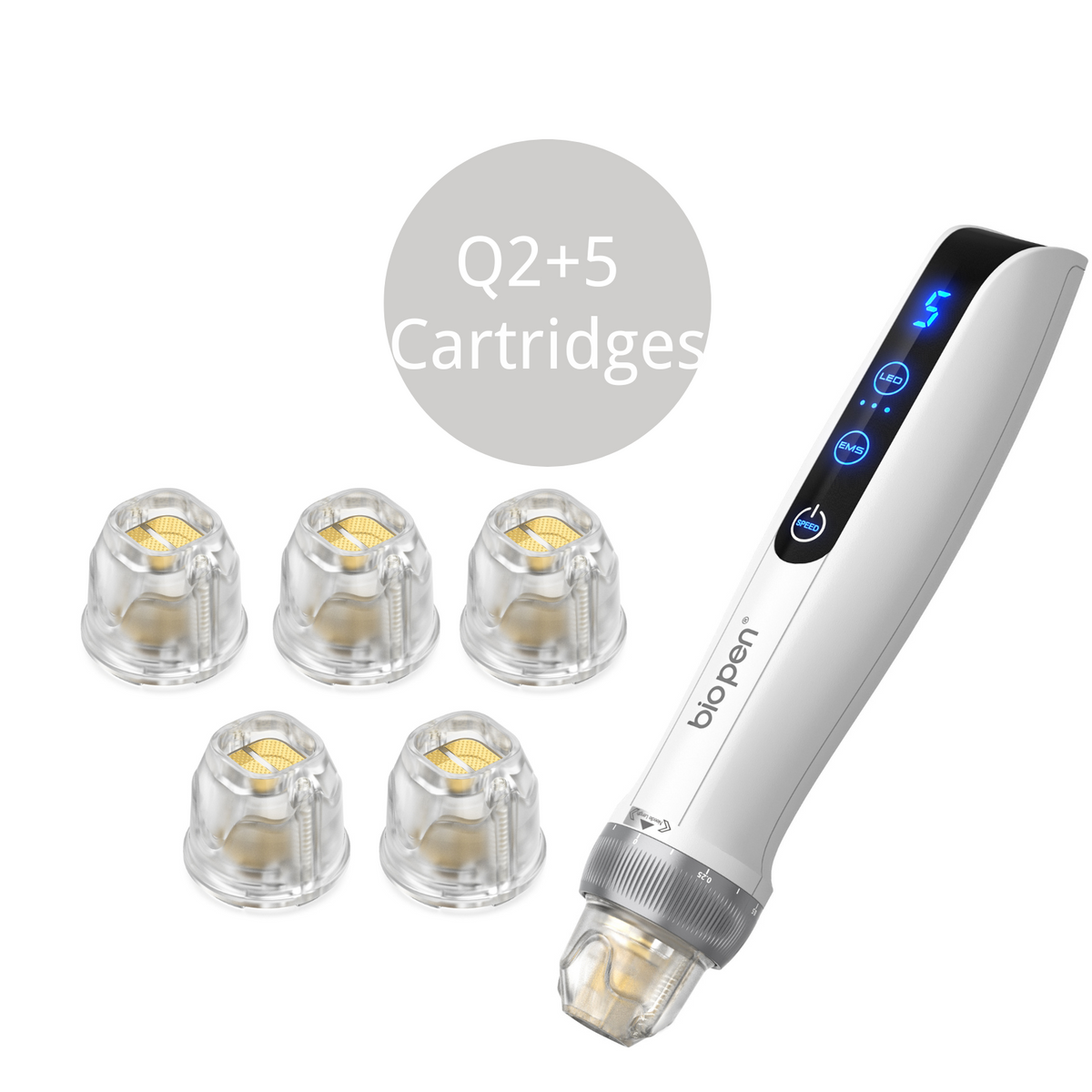 Bio Pen Q2 EMS LED Micro Current Pen+ 5 pcs Replacement Cartridges